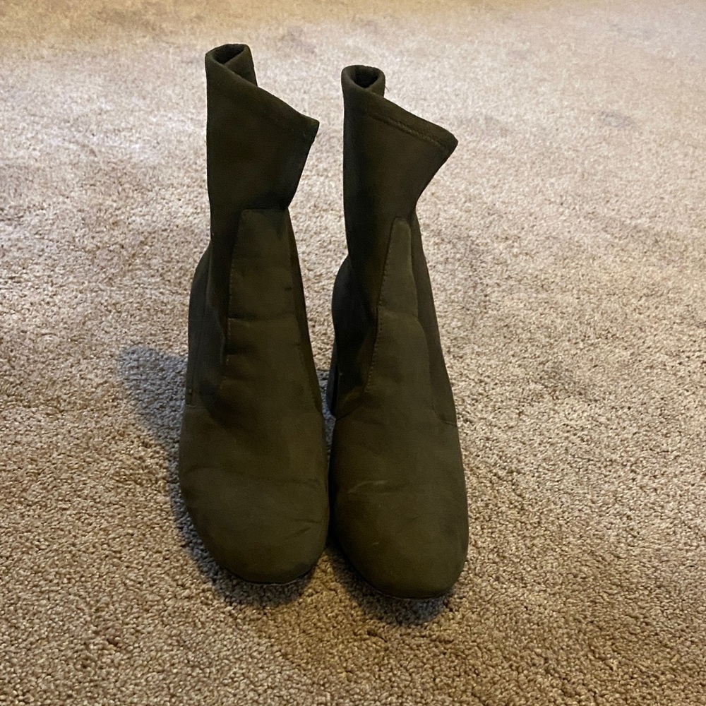 Ann Taylor Dark Olive Ankle Booties